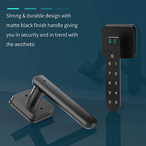 Fingerprint Door Lock, Foxgard Biometric Door Lock, Keyless Entry Door Lock with Keypad,Smart Door Knob with 100 Fingerprints, 50 Codes, Auto Lock Mode for Home,Bedroom, Office, Hotel(Square)