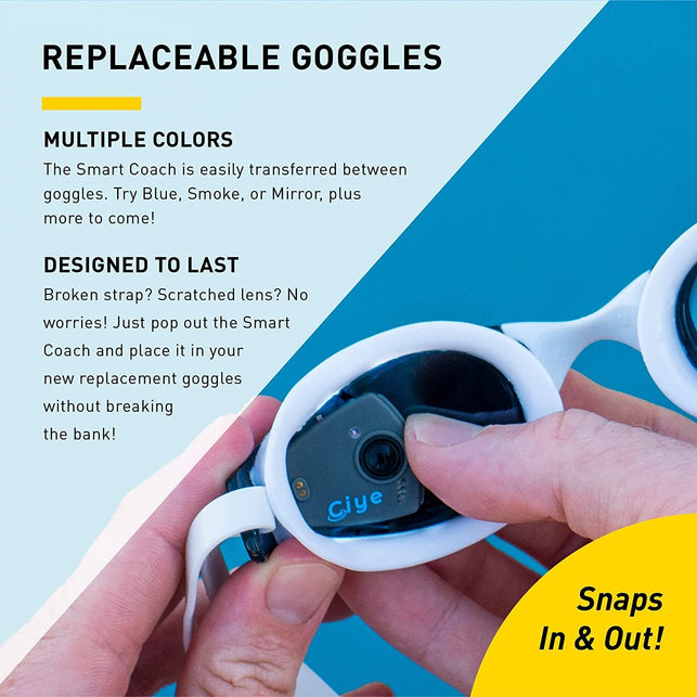FINIS Smart Goggle, Swimming Fitness Tracker, In-Goggle Display Shows Real-Time Swim Data, Review Your Workout Metrics in App