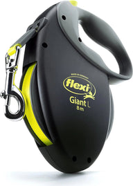 Flexi Giant L Retractable Dog Leash (Tape), Large, Black/Grey