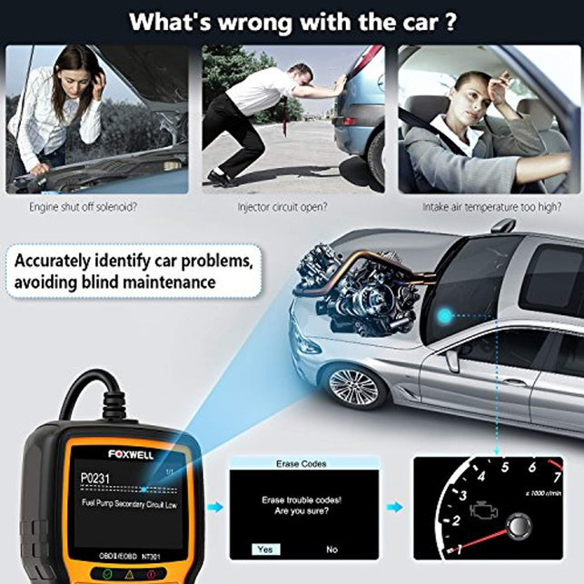 FOXWELL NT301 Obd2 Scanner Professional Enhanced OBDII Diagnostic Code Reader