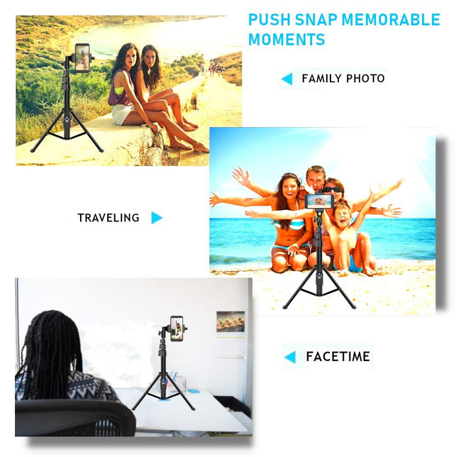 Fugetek Selfie Stick & Tripod, Integrated, Portable All-In-One Professional, Heavy Duty Aluminum, Lightweight, Bluetooth Remote For Apple & Android De