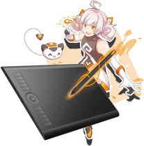 GAOMON M10K 10 X 6.25 Inches Graphic Drawing Tablet with 8192 Levels Battery-Free Stylus and 10 Customizable Hot-Keys for Digital Drawing & OSU & Online Teaching-For Mac&Windows (M10K 2018)