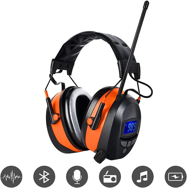 GARDTECH Radio Ear Muffs with Bluetooth, Industry Wireless Safety Hearing Protection Earmuffs, Lawn Mowing Headphones