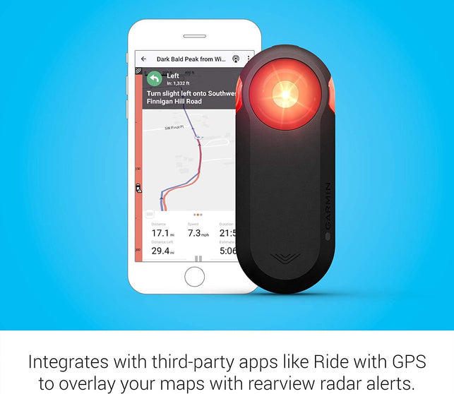 Garmin 010-02376-00 Varia RTL515, Cycling Rearview Radar with Tail Light, Visual and Audible Alerts for Vehicles up to 153 Yards Away