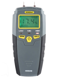 General Tools MMD4E Digital Moisture Meter, Water Leak Detector, Moisture Tester, Pin Type, Backlit LCD Display With Audible and Visual High-Medium-Lo