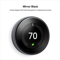 Google Nest Learning Thermostat - Programmable Smart Thermostat for Home - 3Rd Generation Nest Thermostat - Works with Alexa - Mirror Black