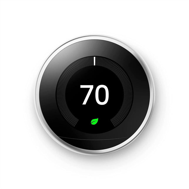 Google Nest Learning Thermostat - Programmable Smart Thermostat for Home - 3Rd Generation Nest Thermostat - Works with Alexa - Polished Steel