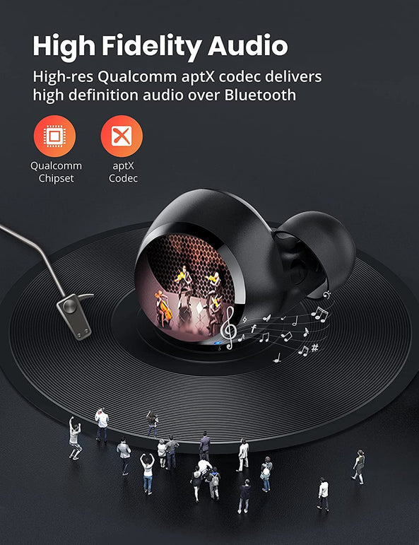 Gsoemon Bluetooth Earbuds, Wireless Earbuds with 4 Mics Lightweight TWS Earphones, IPX8 Waterproof Bluetooth 5.0 Wireless Headphones In-Ear Headphones Single/Twin Mode, 36 Hours Playtime, Black