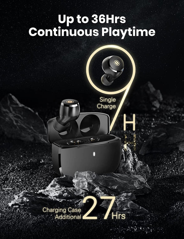 Gsoemon Bluetooth Earbuds, Wireless Earbuds with 4 Mics Lightweight TWS Earphones, IPX8 Waterproof Bluetooth 5.0 Wireless Headphones In-Ear Headphones Single/Twin Mode, 36 Hours Playtime, Black