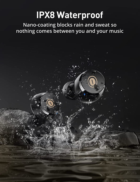 Gsoemon Bluetooth Earbuds, Wireless Earbuds with 4 Mics Lightweight TWS Earphones, IPX8 Waterproof Bluetooth 5.0 Wireless Headphones In-Ear Headphones Single/Twin Mode, 36 Hours Playtime, Black