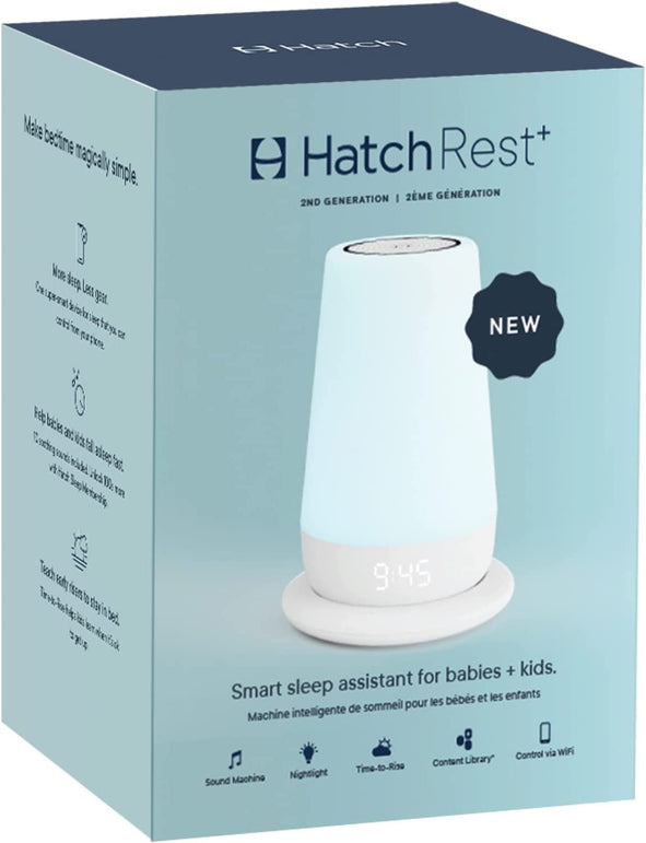 Hatch Rest+ Baby & Kids Sound Machine | 2Nd Gen | Child’S Night Light, Alarm Clock, Toddler Sleep Trainer, Time-To-Rise, White Noise, Bedtime Stories, Portable, Backup Battery (With Charging Base)