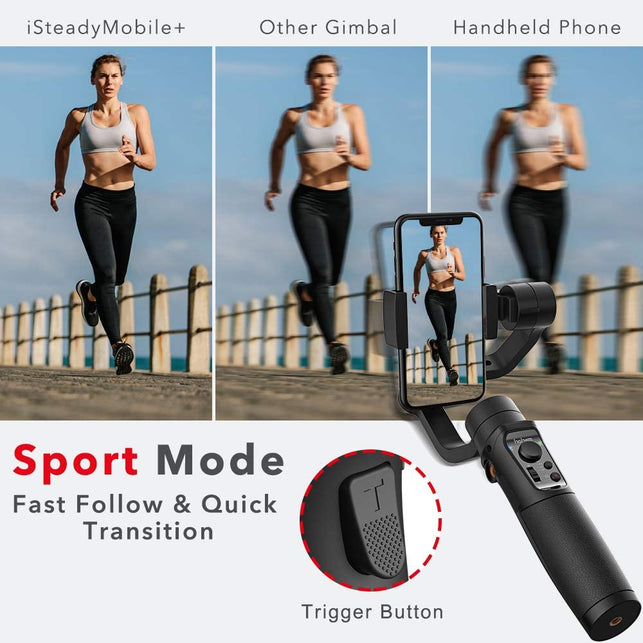 Hohem ISteady Mobile + 3-Axis Gimbal Stabilizer for iPhone X XR XS Smartphone Vlog Youtuber Live Video Record with Sport Inception Mode Face Object Tracking Motion Time-Laps