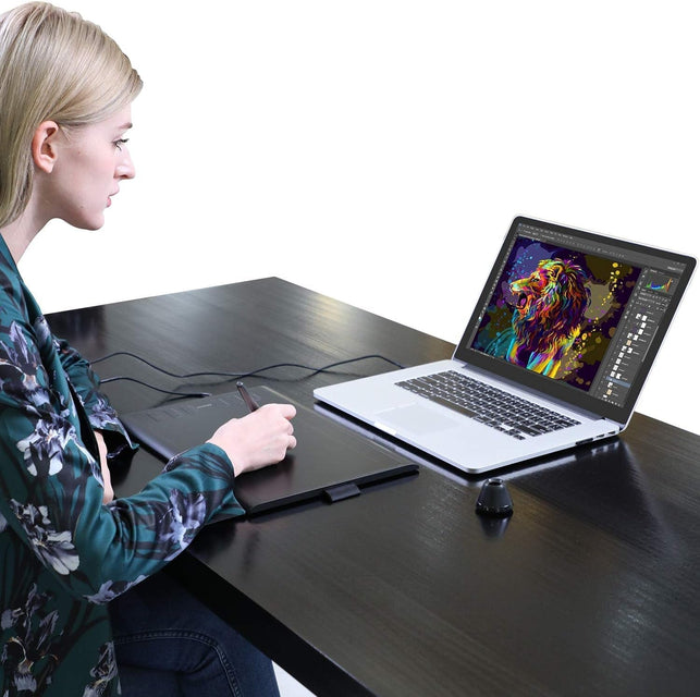 HUION Inspiroy H1060P Graphics Drawing Tablet with 8192 Pressure Sensitivity Battery-Free Stylus and 12 Customized Hot Keys, 10 X 6.25 Inches Digital Art Tablet for Mac, Windows PC and Android