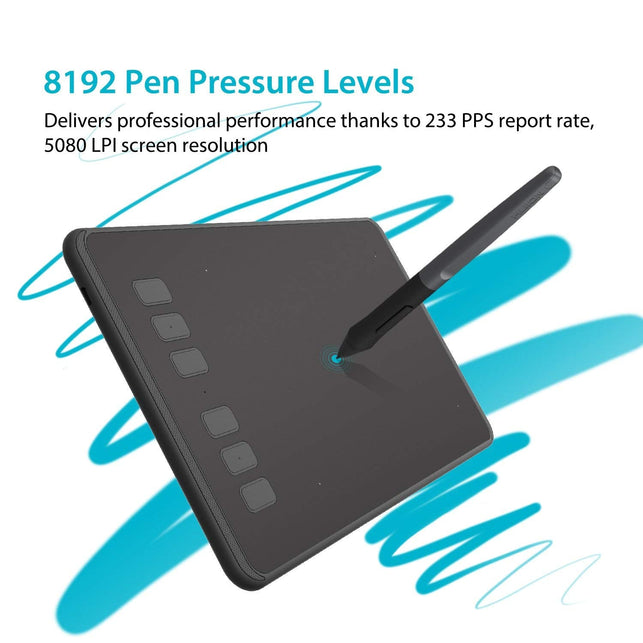 Huion Inspiroy H640P Graphics Drawing Tablet with Battery-Free Stylus and 8192 Pressure Sensitivity