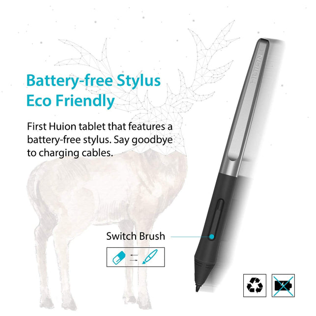Huion Inspiroy H640P Graphics Drawing Tablet with Battery-Free Stylus and 8192 Pressure Sensitivity