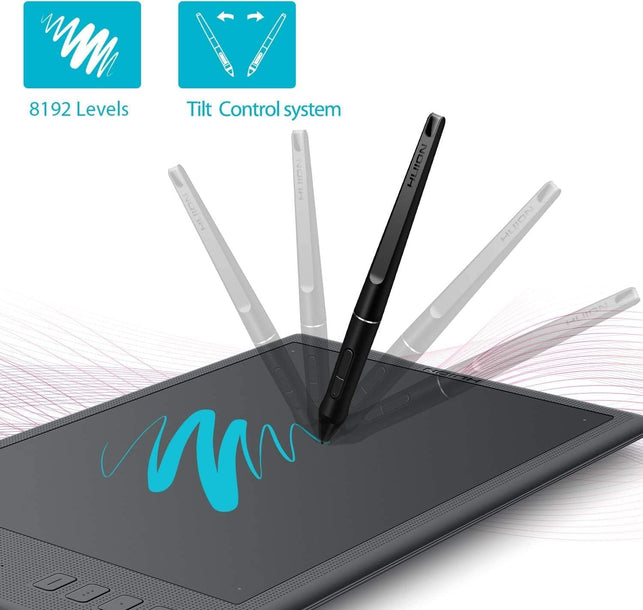 HUION Inspiroy Q11K V2 Wireless Graphic Drawing Tablets Tilt Function Battery Free Stylus 8192 Pen Pressure，11 * 6.87Inch Pen Tablet for Mac/Pc/Windows