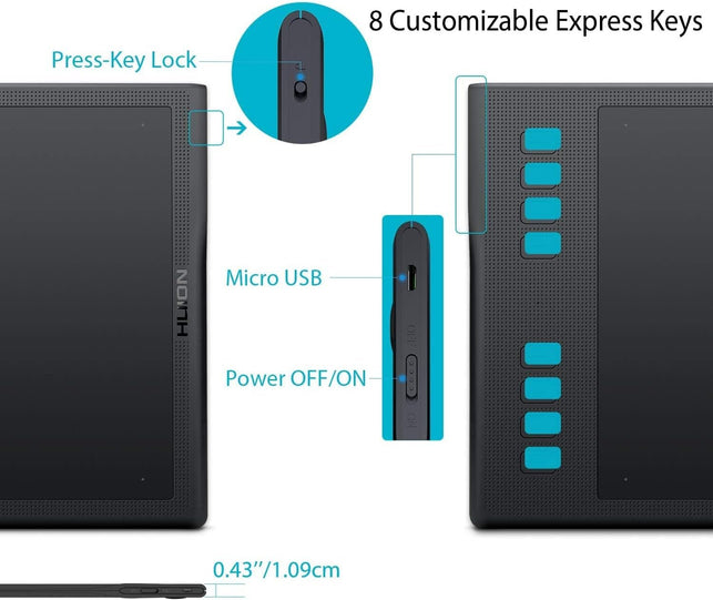 HUION Inspiroy Q11K V2 Wireless Graphic Drawing Tablets Tilt Function Battery Free Stylus 8192 Pen Pressure，11 * 6.87Inch Pen Tablet for Mac/Pc/Windows