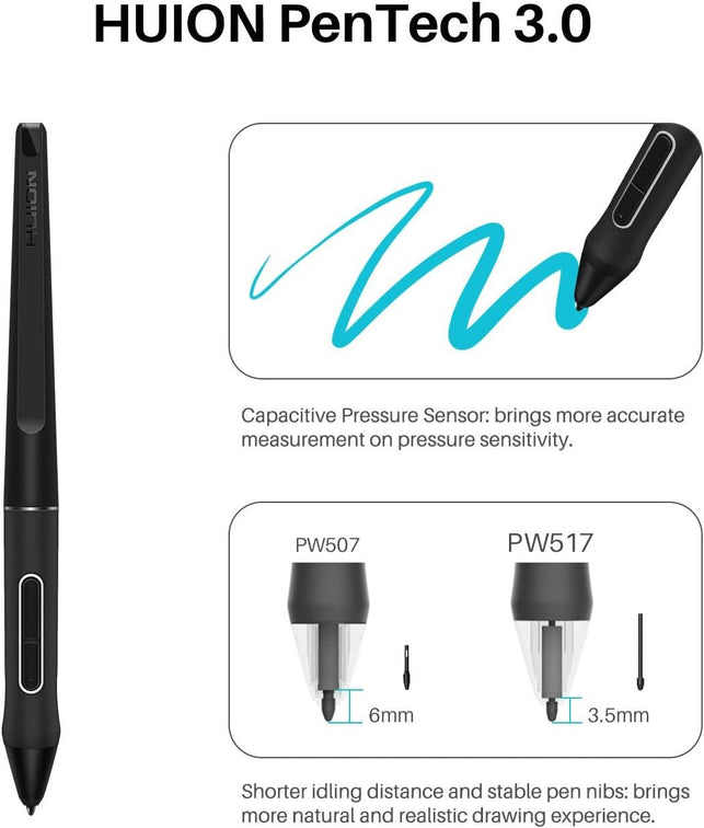 HUION KAMVAS 13 Drawing Tablet with Screen, 13.3" Full-Laminated Graphics Tablet with Battery-Free Stylus Tilt Support for Digital Art, Paint & Design, Work with Mac, PC & Mobile, Black