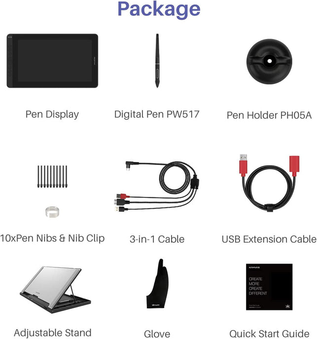 HUION Kamvas 13 Graphics Drawing Tablet with Screen Full Laminated Battery-Free Pen 8192 Level Pressure Tilt 8 Hot Keys with Adjustable Stand, 13.3Inch Pen Display for Android/Mac/Linux/Windows, Black