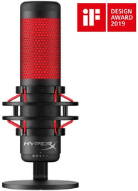 HyperX QuadCast - USB Condenser Gaming Microphone, for PC, PS4 and Mac, Anti-Vibration Shock Mount, Four Polar Patterns, Pop Filter, Gain Control, Pod