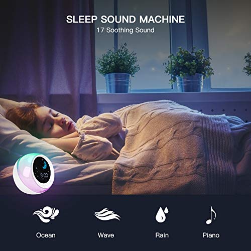 I-Code Time to Wake Alarm Clock for Kids, Children's Sleep Trainer, Kids Wake Up Light, Sleep Sound Machine