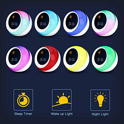 I-Code Time to Wake Alarm Clock for Kids, Children's Sleep Trainer, Kids Wake Up Light, Sleep Sound Machine