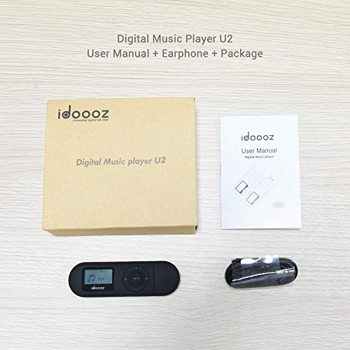 idoooz Mp3 Player, USB Mp3 Player with FM Radio,Voice Recorder,idoooz U2 8GB Music Player Support One-Button for Recording (Black)