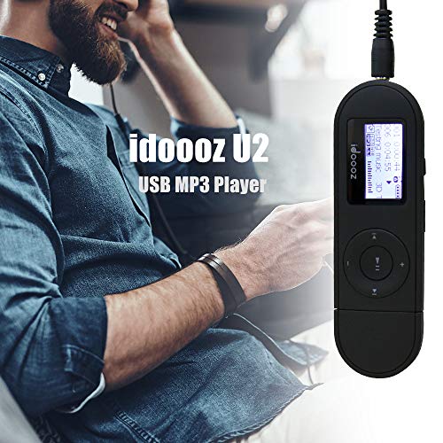 idoooz Mp3 Player, USB Mp3 Player with FM Radio,Voice Recorder,idoooz U2 8GB Music Player Support One-Button for Recording (Black)