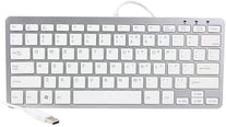 iKKEGOL Mini USB Slim Wired 78 Key Small Super Thin Compact Keyboard for Desktop Laptop PC Win 7 Mac (Sliver+White)
