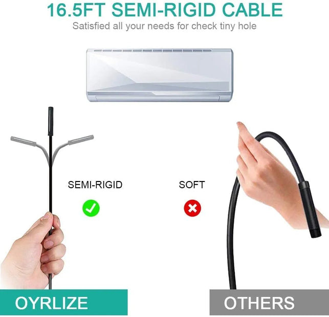 Inspection Camera Endoscope,Wireless Endoscope Wifi Inspection Camera 1200P HD Borescope Waterproof IP68 Snake Pipe Camera with 8 Led & 5M(16.4Ft) Semi-Rigid Cable for Ios Android Iphone Windows Mac