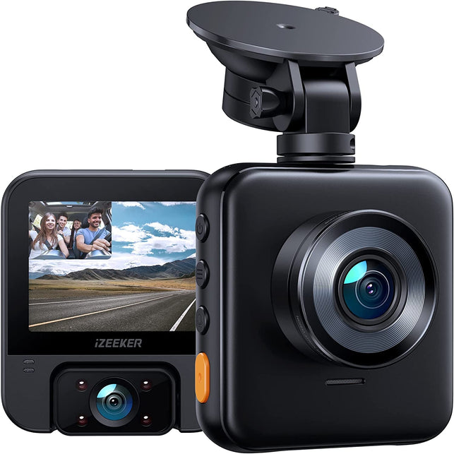 Izeeker 2K Dash Cam Front and Inside, 1440P Dual Dash Camera for Cars with Starvis Sensor, Infrared Night Vision for Taxi Driver, Accident Record, Loop Recording, Parking Mode
