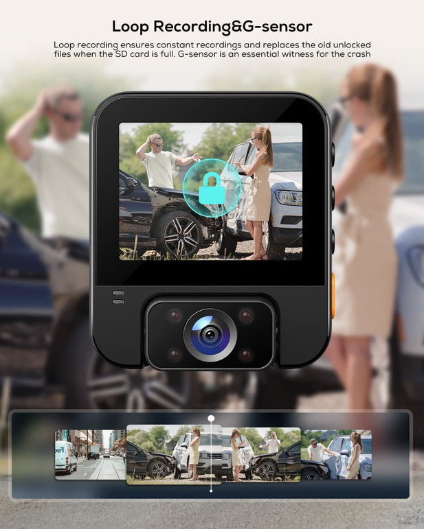 Izeeker 2K Dash Cam Front and Inside, 1440P Dual Dash Camera for Cars with Starvis Sensor, Infrared Night Vision for Taxi Driver, Accident Record, Loop Recording, Parking Mode