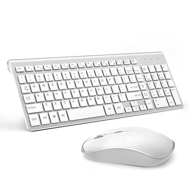 JOYACCESS Wireless Keyboard and Mouse Combo 2.4G Slim Wireless Keyboard Mouse-Portable, Full Size, Ergonomic, 2400 DPI,Extreme Power Saving,Sleek Desi