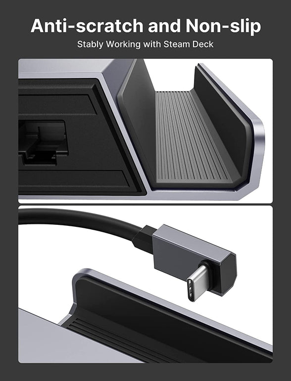 JSAUX Docking Station Compatible with Steam Deck, 5-In-1 Steam Deck Dock with HDMI 2.0 4K@60Hz, 100Mbps Ethernet, Dual USB-A 2.0 and Full Speed Charging USB-C Port for Valve Steam Deck-Hb0602