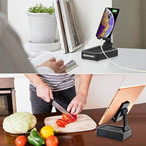 JTEMAN Cell Phone Stand with Wireless Bluetooth Speaker and Anti-Slip Base HD Surround Sound Perfect for Home and Outdoors with Bluetooth Speaker for