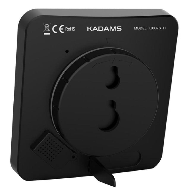 KADAMS Digital Clock Timer with Alarm, Waterproof for Water Spray for Bathroom Shower Kitchen, Touch Screen Timer, Temperature Humidity Display, Sucti