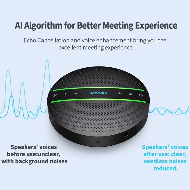 Kaysuda Bluetooth Conference Speakerphone Wireless Microphone and Speaker for Mobile Phone and Computer, USB Office Speakerphone for Skype, Zoom