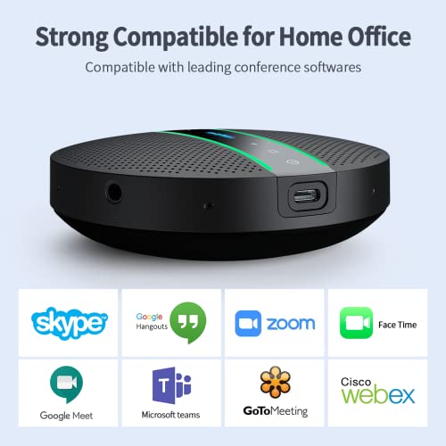 Kaysuda Bluetooth Conference Speakerphone Wireless Microphone and Speaker for Mobile Phone and Computer, USB Office Speakerphone for Skype, Zoom