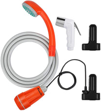 KEDSUM Portable Camping Shower, Camping Shower Pump with Detachable USB Rechargeable Batteries, Portable Outdoor Shower Head for Camping, Hiking, Trav