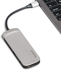 Kingston Nucleum USB C Hub, 7-in-1 Type-C Adapter Hub Connect USB 3.0, 4K HDMI, SD and MicroSD Card, USB Type-C Charging for MacBook, Chromebook, and