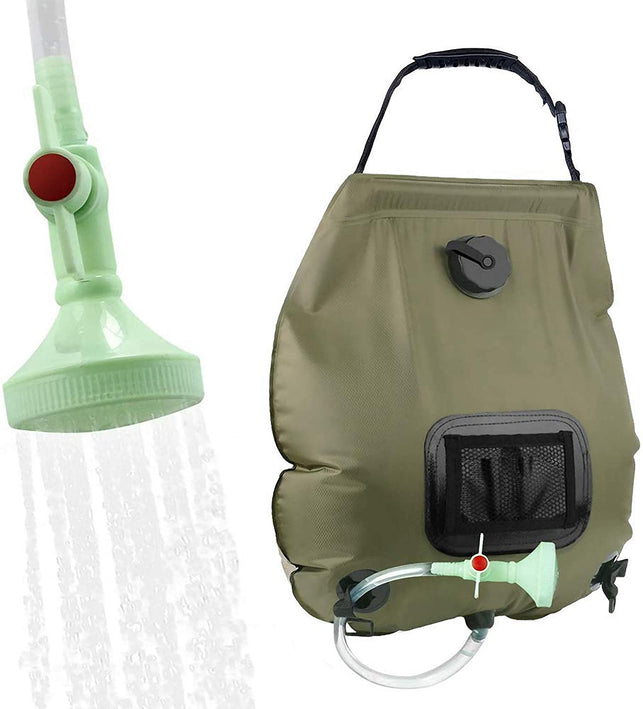 KIPIDA Solar Shower Bag,5 gallons/20L Solar Heating Camping Shower Bag with Removable Hose and On-Off Switchable Shower Head for Camping Beach Swimmin