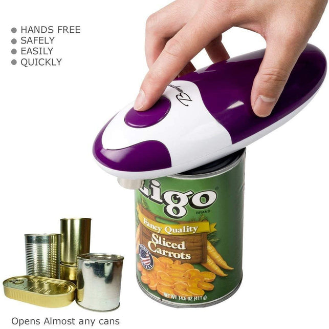 Kitchen Automatic Safety Cordless One Tin Touch Electric Can Opener&Bangrui Professional Electric Can Opener.One-Touch Switch .Smooth Can Edge.Being Friendly to Left-Hander and Arthritics!(Purple)