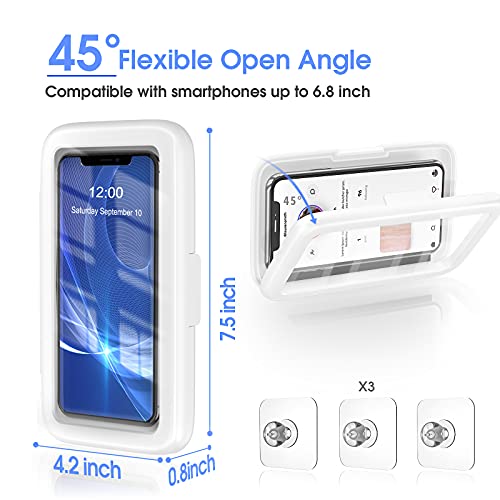 LC-dolida Shower Phone Holder Waterproof 480 Degree Rotation Shower Phone Case Bathroom Wall Mount for iPhone 14 13 12 11 Pro Max XS XR up to 6.8" Cell Phone