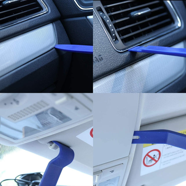 Livtee 5 Pcs Auto Trim Removal Tool Kit, No Scratch Plastic Pry Tool Kit - Interior Door Panel Clip Fastener Removal Set for Vehicle Dash Radio Audio Installer (Blue)