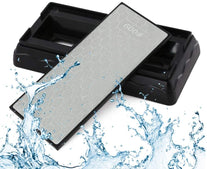 LK-World Knife Sharpening Stone, Double-Sided Diamond Sharpening Stone Sharpener - Fine/Coarse with Anti-Slip Base 600/1200 Gift Black