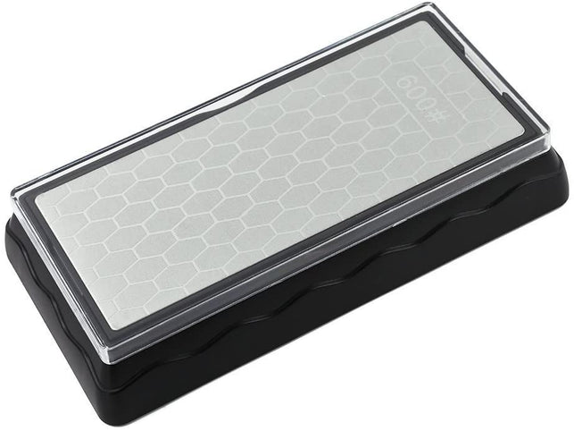 LK-World Knife Sharpening Stone, Double-Sided Diamond Sharpening Stone Sharpener - Fine/Coarse with Anti-Slip Base 600/1200 Gift Black