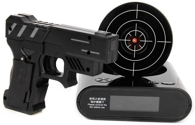 Lock N' load Gun alarm clock/target alarm clock/creative clock - Black