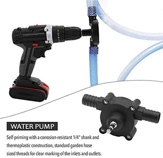 lzndeal Electric Drill Pump for Water Gasoline Oil Diesels Fluid Transfer Pump Mini Hand Self-Priming Quick Pumping Speed