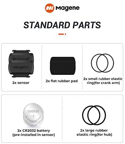Magene Outdoor/Indoor Speed/Cadence Sensor for Cycling, Wireless Bluetooth/Ant+ Bike Computer RPM Sensor for Road Bike or Spinning Bike and Trainers C