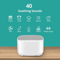 Magicteam Sleep Sound White Noise Machine with 40 Natural Soothing Sounds and Memory Function 32 Levels of Volume Powered by AC or USB and Sleep Timer